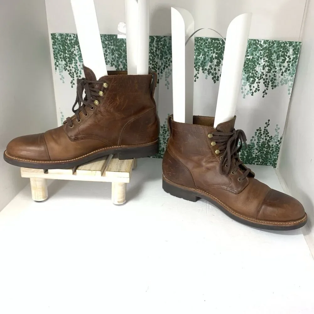 J. Crew Burnished Brown Leather Goodyear F4446 Welt Men’s Boots Size 9